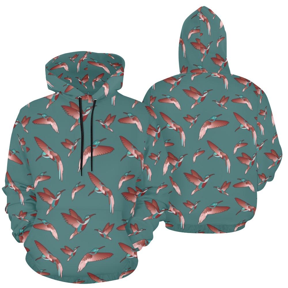 Red Swift Turquoise All Over Print Hoodie for Men (USA Size) (Model H13) All Over Print Hoodie for Men (H13) e-joyer