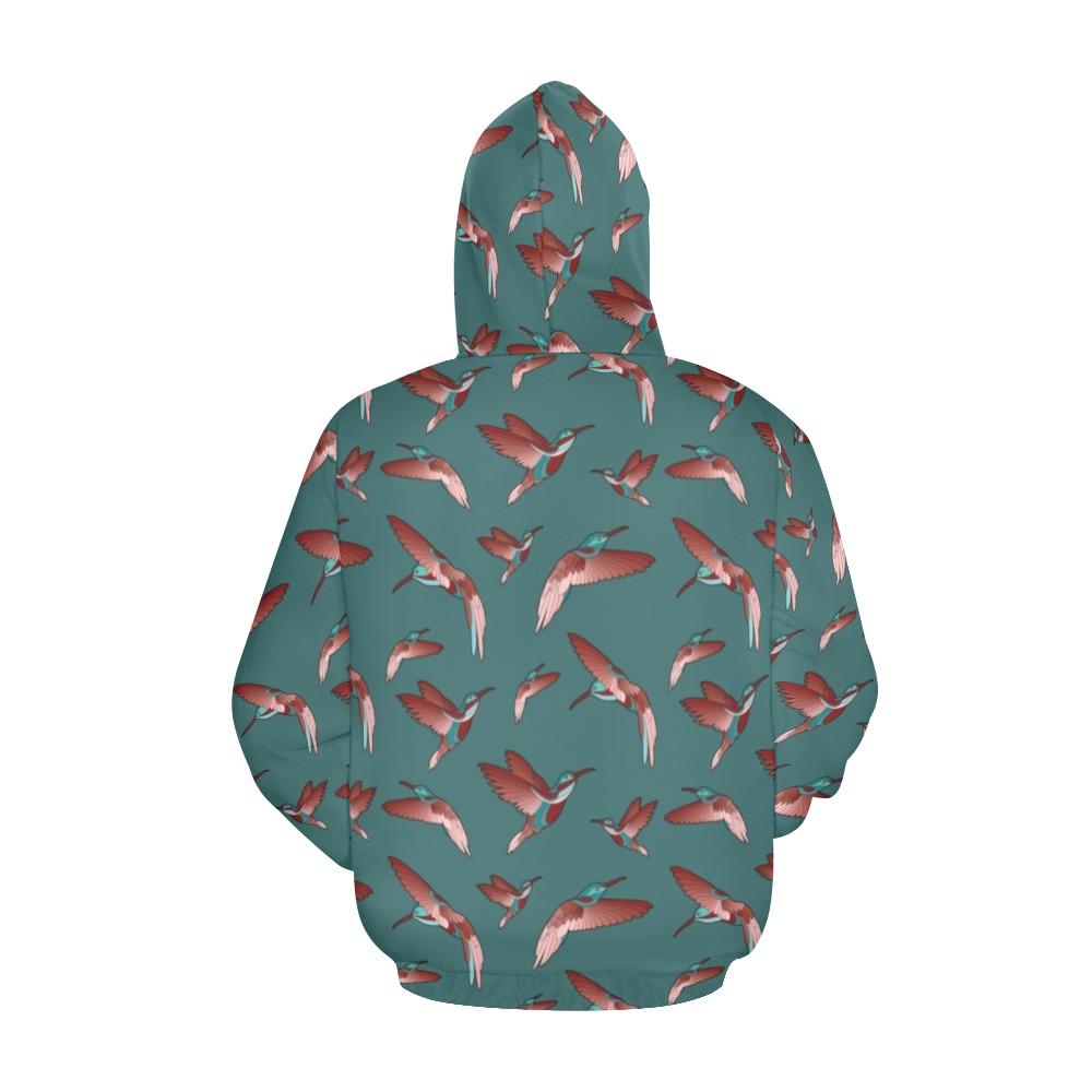 Red Swift Turquoise All Over Print Hoodie for Men (USA Size) (Model H13) All Over Print Hoodie for Men (H13) e-joyer