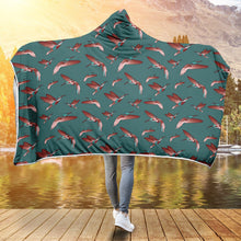 Load image into Gallery viewer, Red Swift Turquoise Hooded Blanket blanket 49 Dzine 

