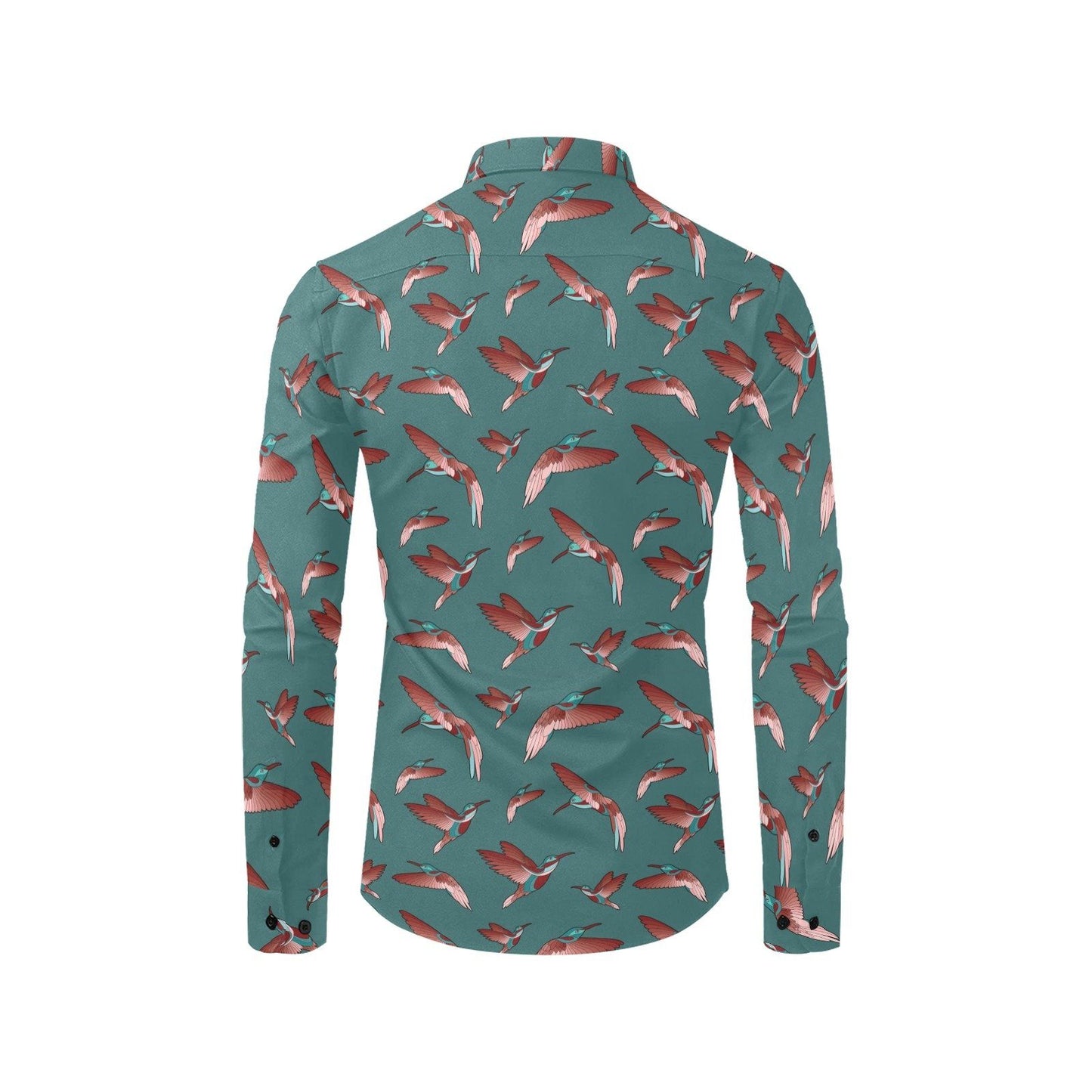 Red Swift Turquoise Men's All Over Print Casual Dress Shirt (Model T61) Men's Dress Shirt (T61) e-joyer
