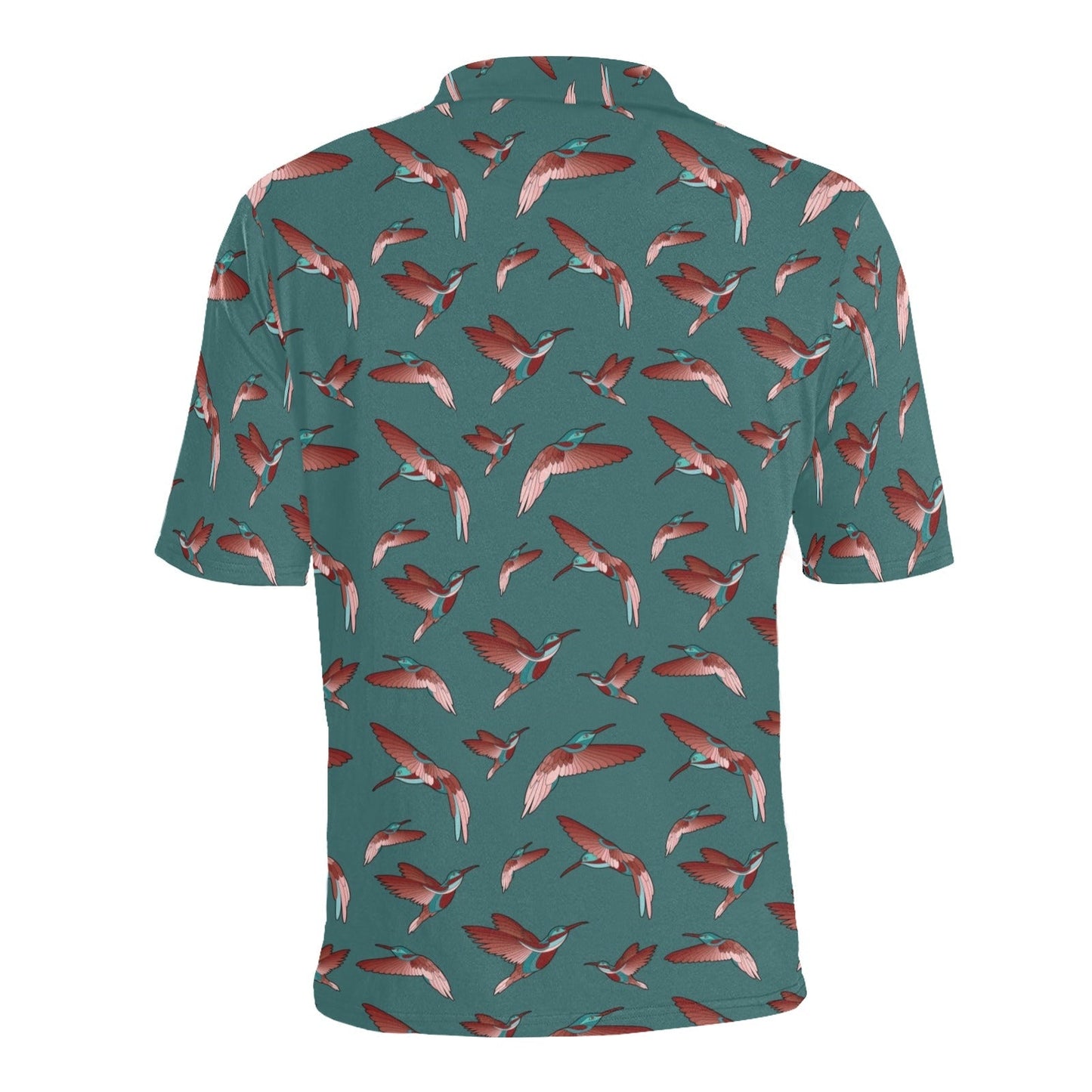 Red Swift Turquoise Men's All Over Print Polo Shirt (Model T55) Men's Polo Shirt (Model T55) e-joyer