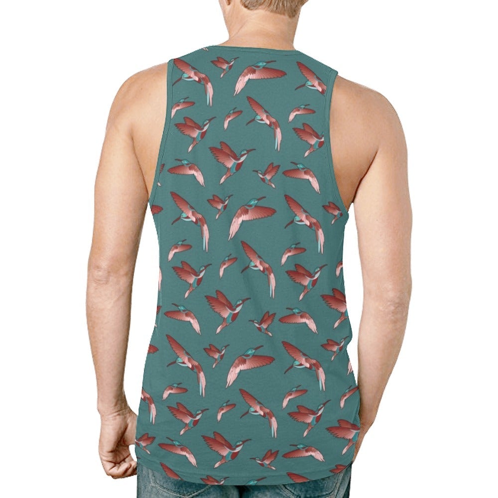 Red Swift Turquoise New All Over Print Tank Top for Men (Model T46) New All Over Print Tank Top for Men (T46) e-joyer