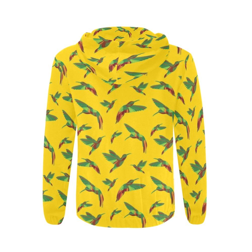 Red Swift Yellow All Over Print Full Zip Hoodie for Men (Model H14) All Over Print Full Zip Hoodie for Men (H14) e-joyer