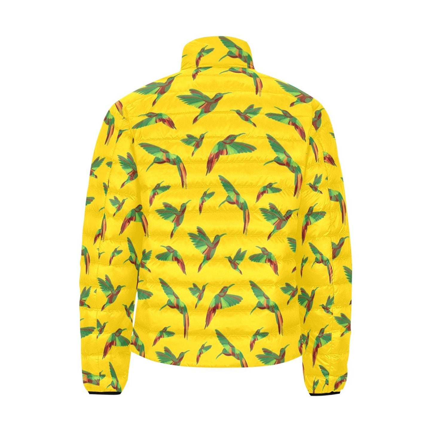 Red Swift Yellow Men's Stand Collar Padded Jacket (Model H41) Men's Stand Collar Padded Jacket (H41) e-joyer