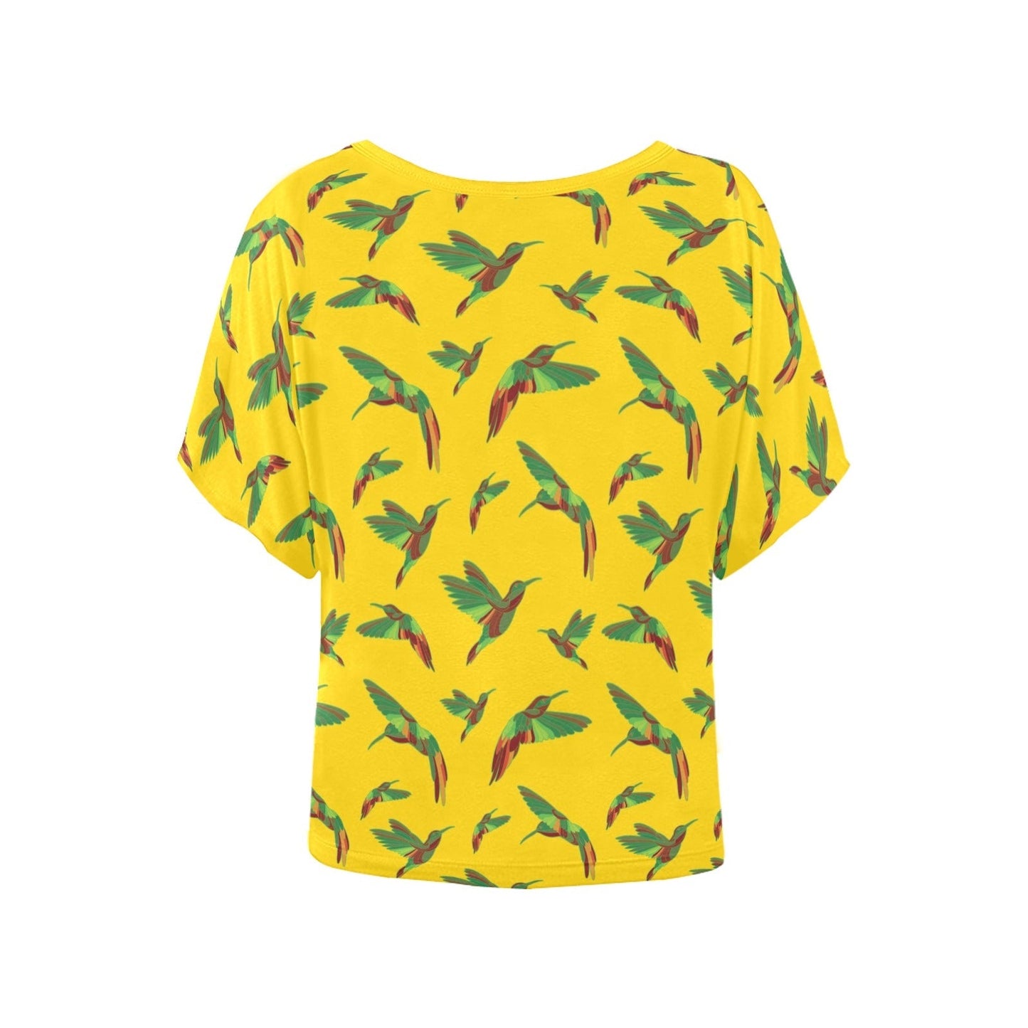 Red Swift Yellow Women's Batwing-Sleeved Blouse T shirt (Model T44) Women's Batwing-Sleeved Blouse T shirt (T44) e-joyer