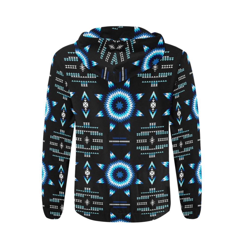 Rising Star Wolf Moon All Over Print Full Zip Hoodie for Men (Model H14) All Over Print Full Zip Hoodie for Men (H14) e-joyer