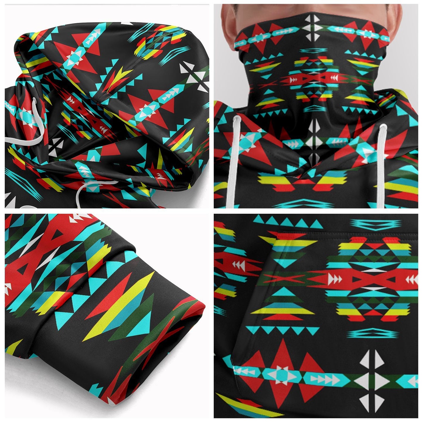 River Trail Sunset Hoodie with Face Cover 49 Dzine