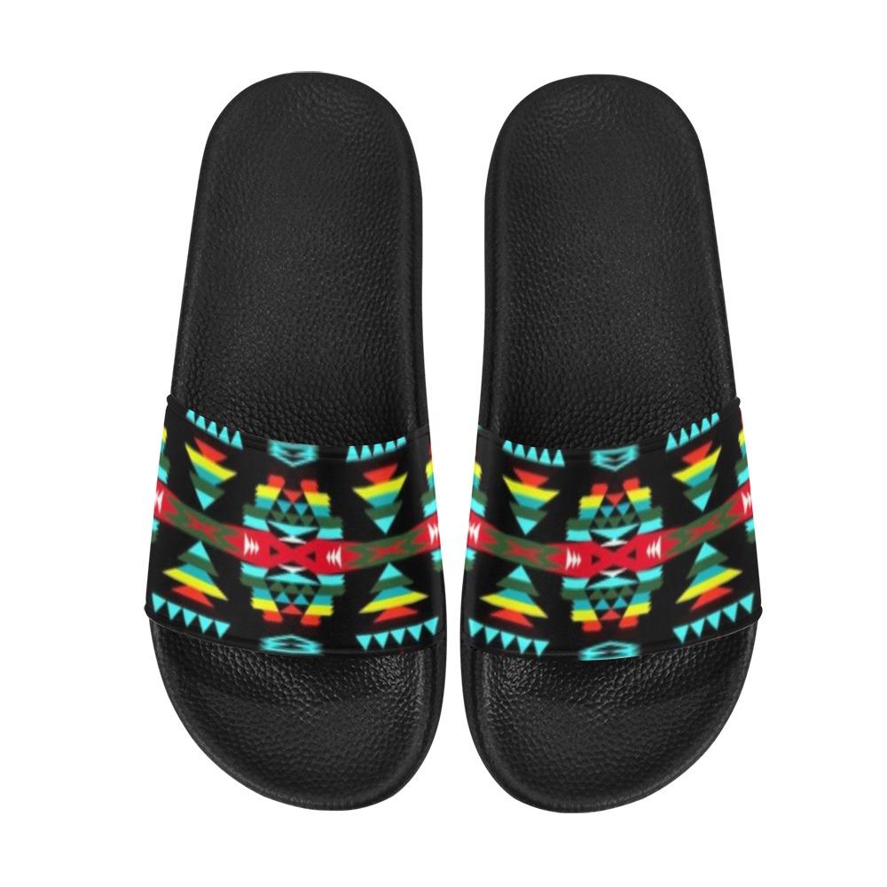River Trail Sunset Men's Slide Sandals (Model 057) Men's Slide Sandals (057) e-joyer