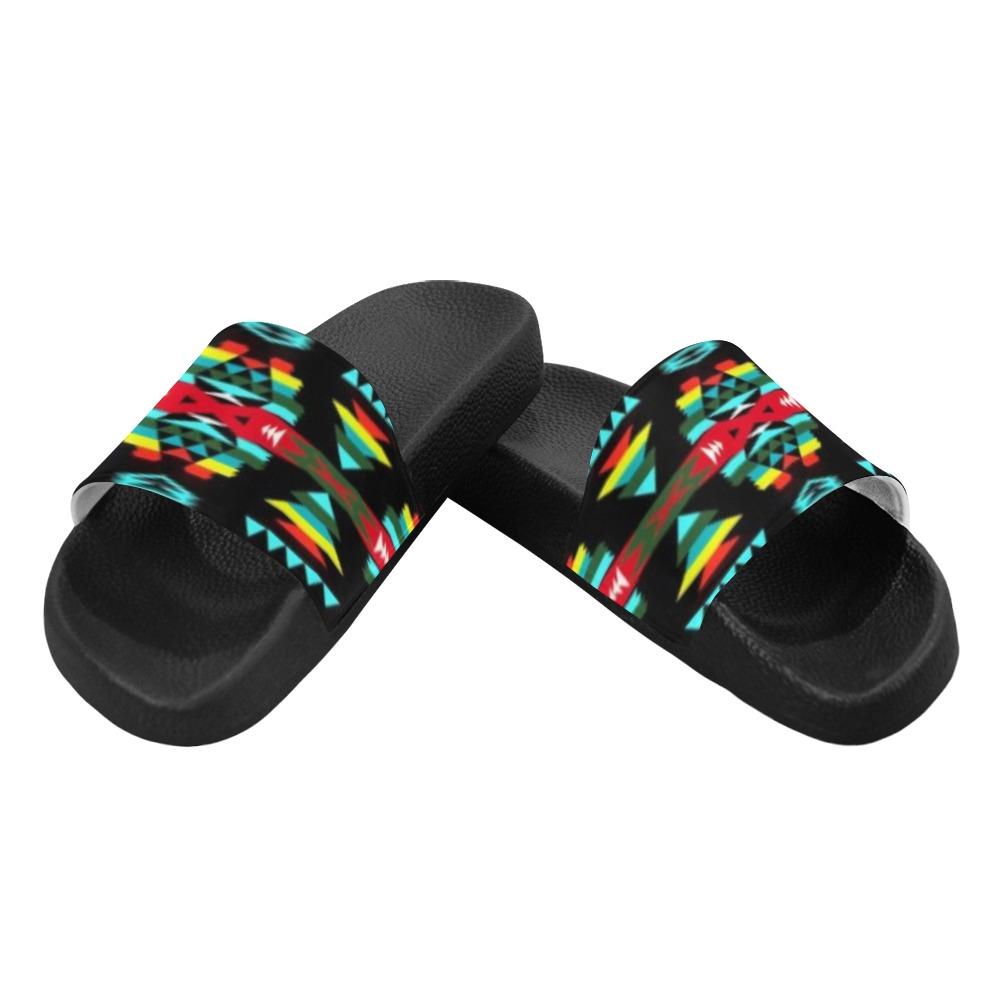 River Trail Sunset Men's Slide Sandals (Model 057) Men's Slide Sandals (057) e-joyer