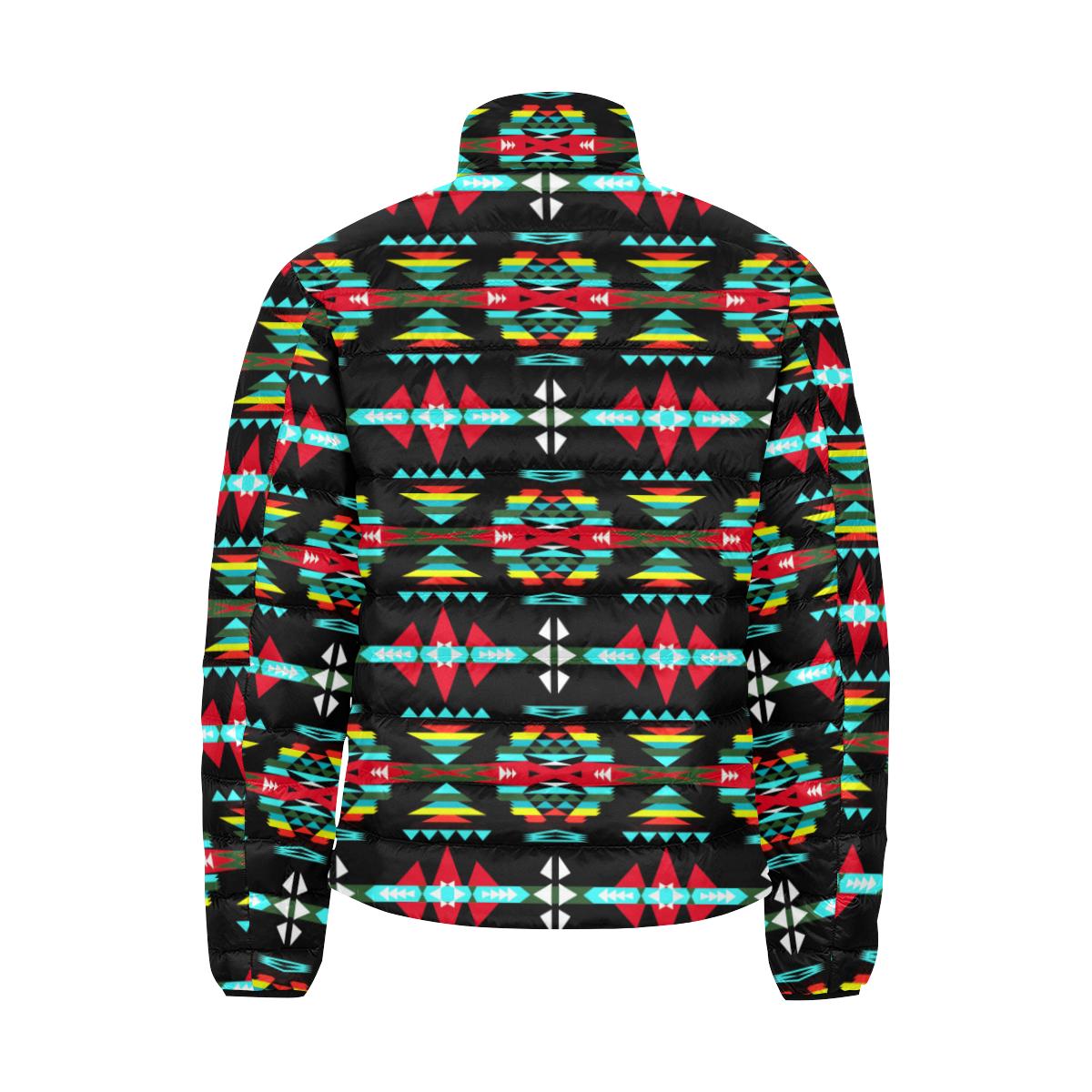 River Trail Sunset Men's Stand Collar Padded Jacket (Model H41) Men's Stand Collar Padded Jacket (H41) e-joyer