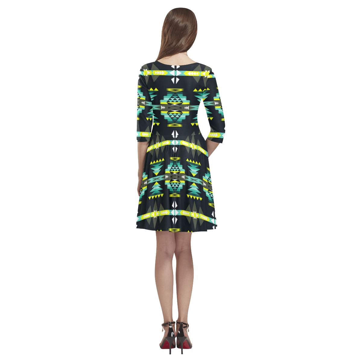 River Trail Tethys Half-Sleeve Skater Dress(Model D20) Tethys Half-Sleeve Skater Dress (D20) e-joyer