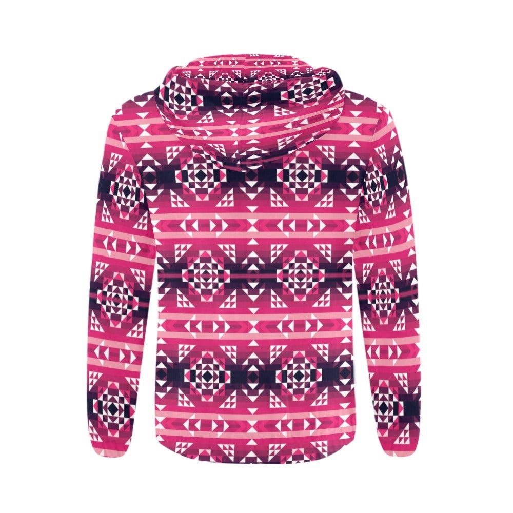 Royal Airspace Red All Over Print Full Zip Hoodie for Men (Model H14) hoodie e-joyer