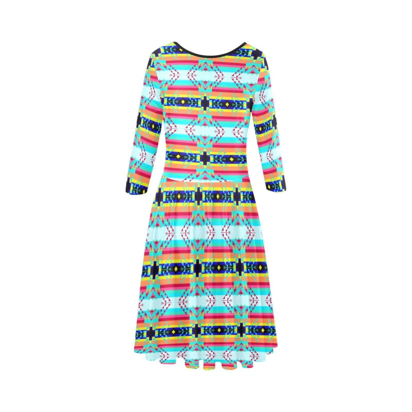 Sacred Spring Tethys Half-Sleeve Skater Dress(Model D20) Tethys Half-Sleeve Skater Dress (D20) e-joyer