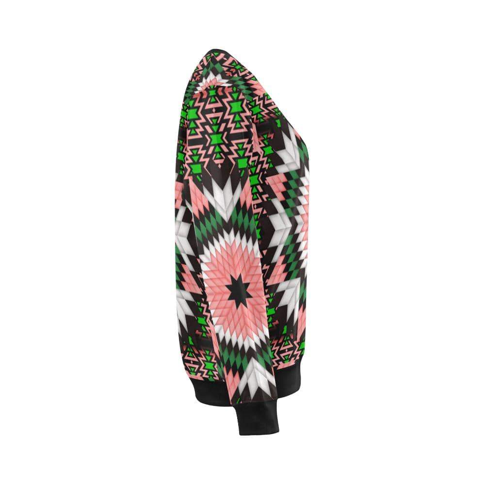 Salmon Pink Star All Over Print Crewneck Sweatshirt for Women (Model H18) Crewneck Sweatshirt for Women (H18) e-joyer