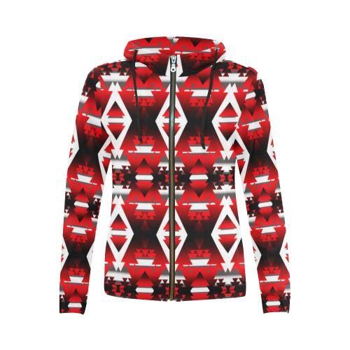 Sierra Winter Camp All Over Print Full Zip Hoodie for Women (Model H14) All Over Print Full Zip Hoodie for Women (H14) e-joyer
