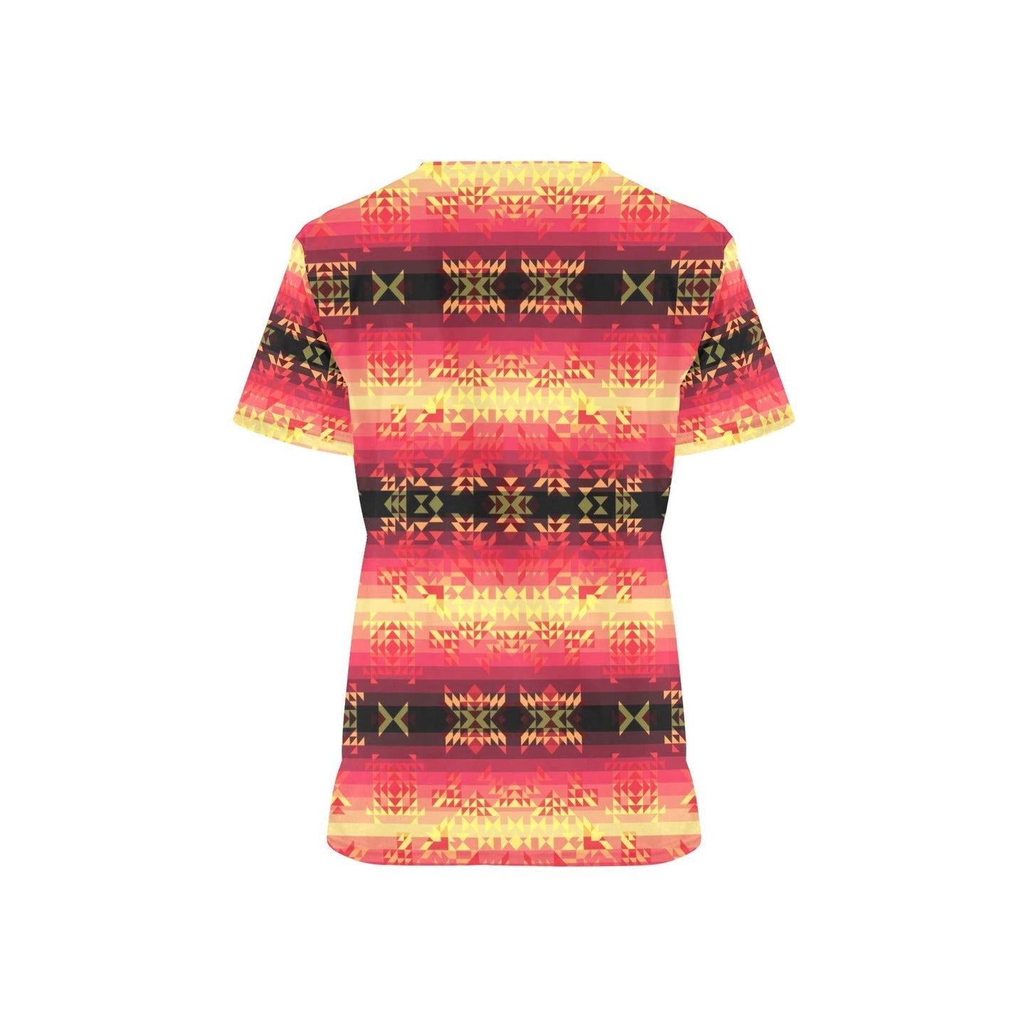 Soleil Fusion Rouge All Over Print Scrub Top Scrub Top e-joyer