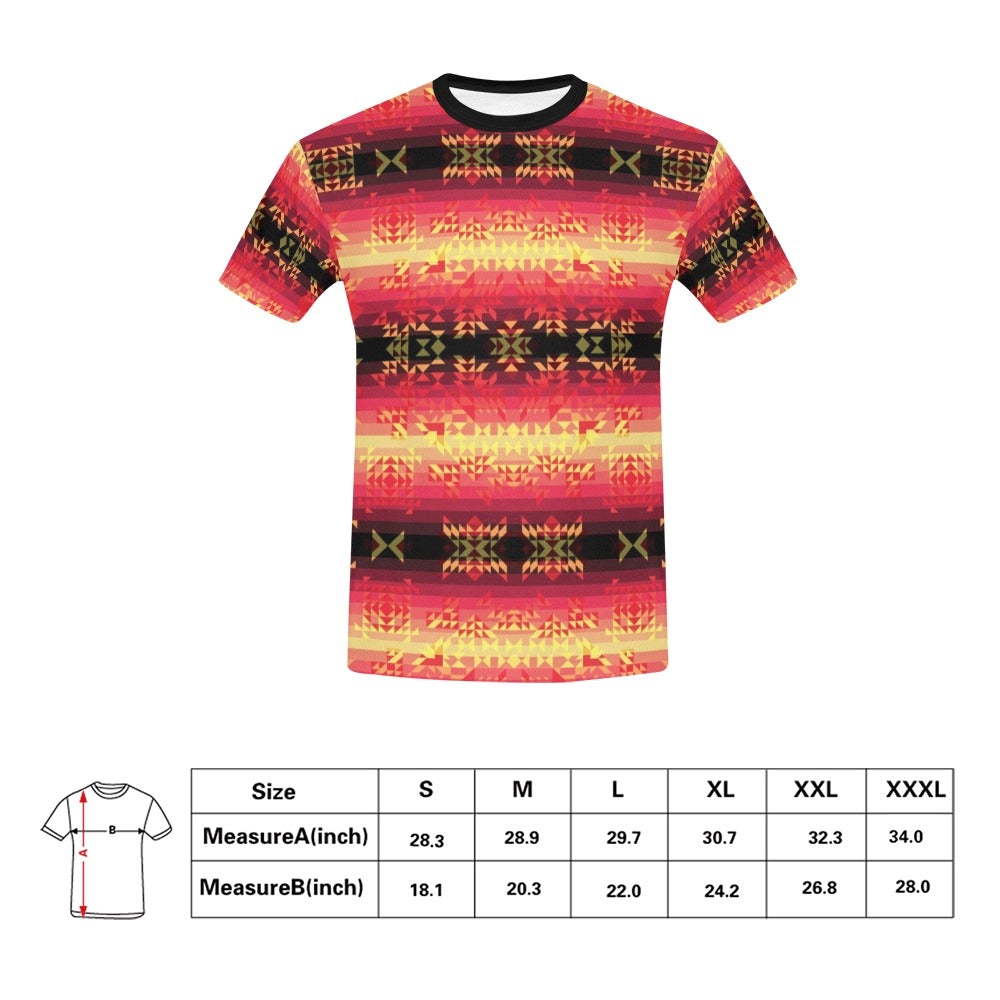 Soleil Fusion Rouge All Over Print T-Shirt for Men (USA Size) (Model T40) All Over Print T-Shirt for Men (T40) e-joyer