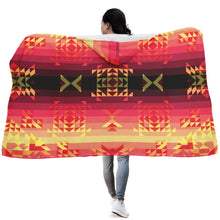 Load image into Gallery viewer, Soleil Fusion Rouge LG Hooded Blanket blanket 49 Dzine 
