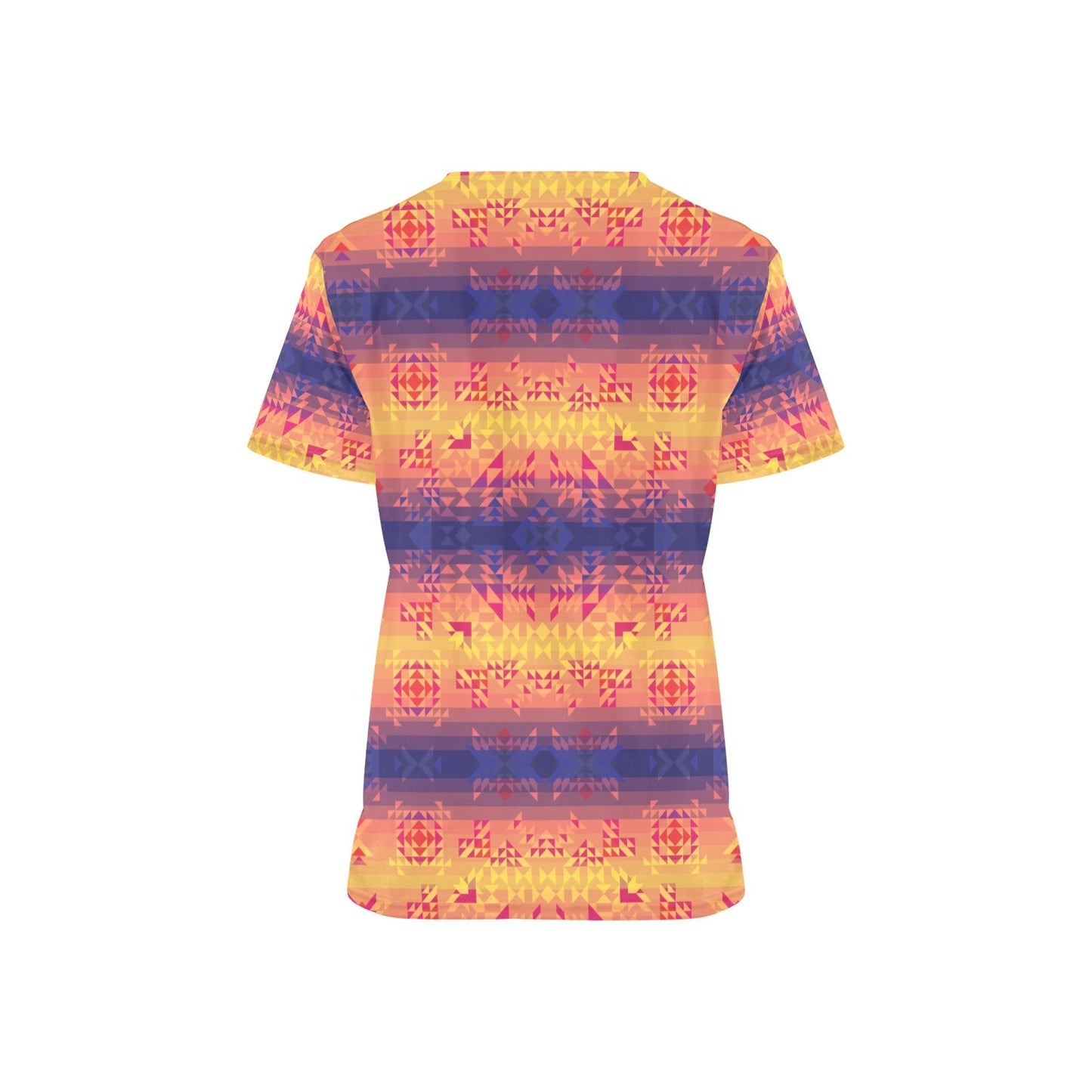 Soleil Indigo All Over Print Scrub Top Scrub Top e-joyer