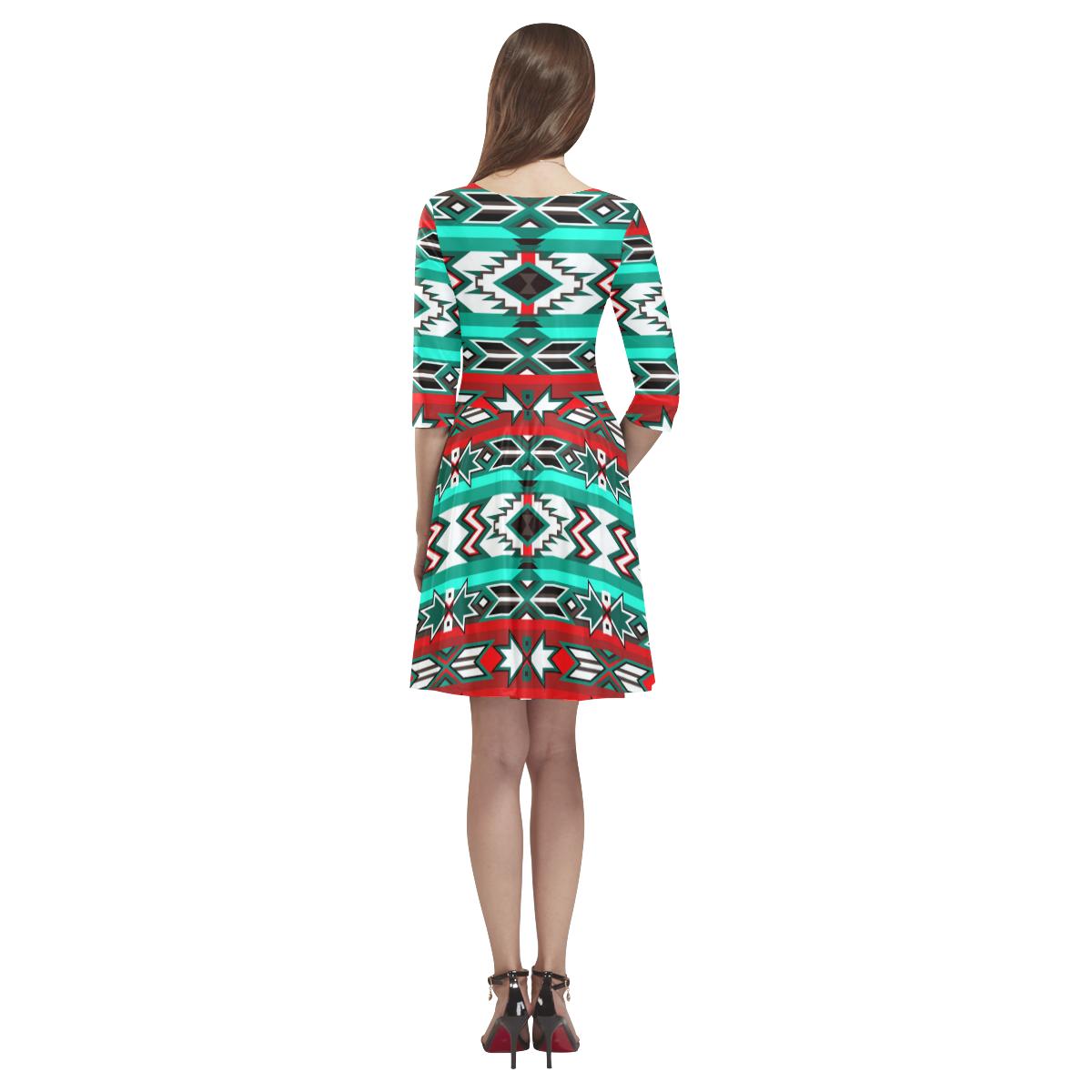 Southwest Journey Tethys Half-Sleeve Skater Dress(Model D20) Tethys Half-Sleeve Skater Dress (D20) e-joyer