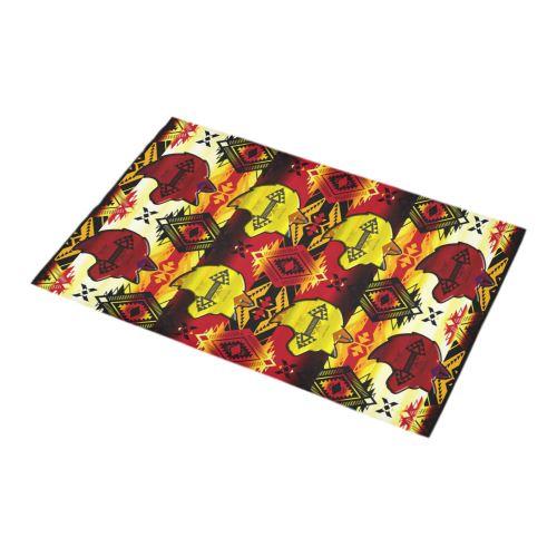 Sovereign Nation Fire with Wolf Bath Rug 16''x 28'' Bath Rug 16''x 28'' e-joyer