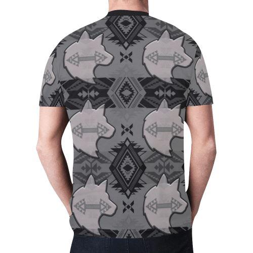 Sovereign Nation Gray with Wolf New All Over Print T-shirt for Men (Model T45) New All Over Print T-shirt for Men (T45) e-joyer