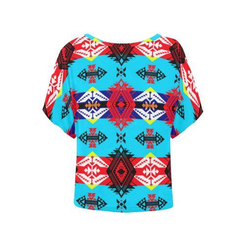 Sovereign Nation Women's Batwing-Sleeved Blouse T shirt (Model T44) Women's Batwing-Sleeved Blouse T shirt (T44) e-joyer