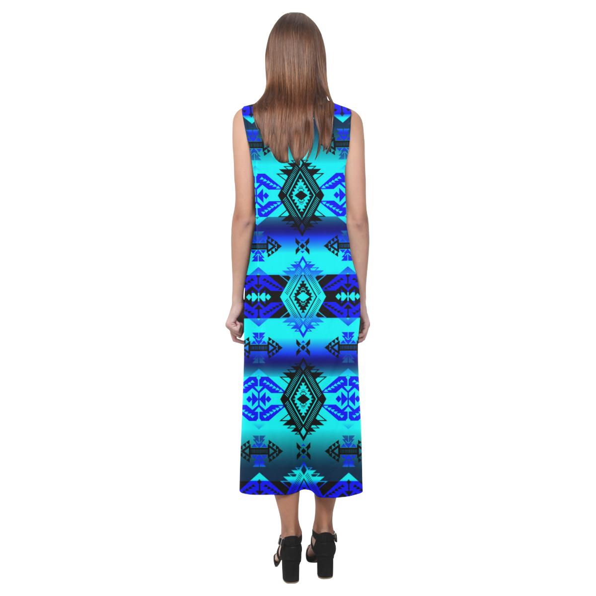 Soveriegn Nation Midnight Phaedra Sleeveless Open Fork Long Dress (Model D08) Phaedra Sleeveless Open Fork Long Dress (D08) e-joyer