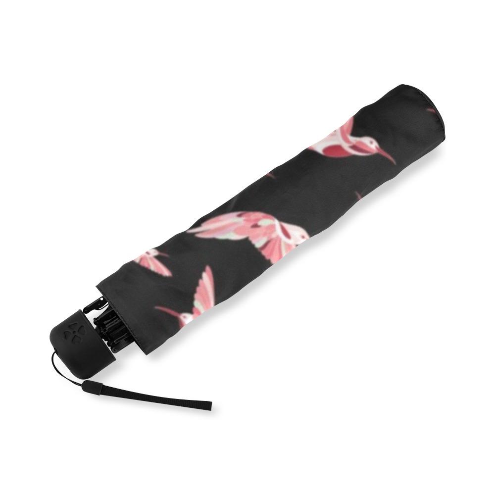 Strawberry Black Foldable Umbrella (Model U01) Foldable Umbrella e-joyer