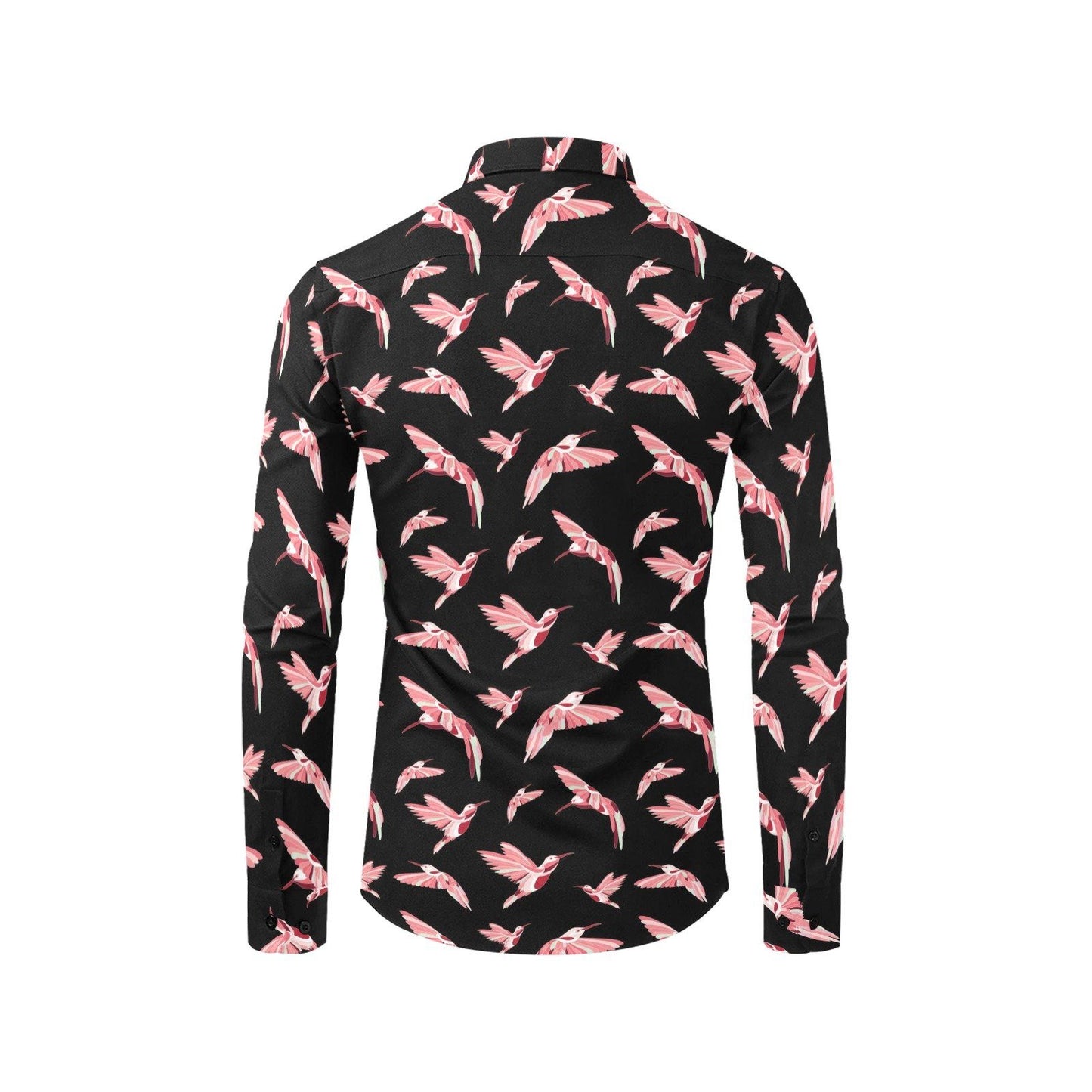 Strawberry Black Men's All Over Print Casual Dress Shirt (Model T61) Men's Dress Shirt (T61) e-joyer