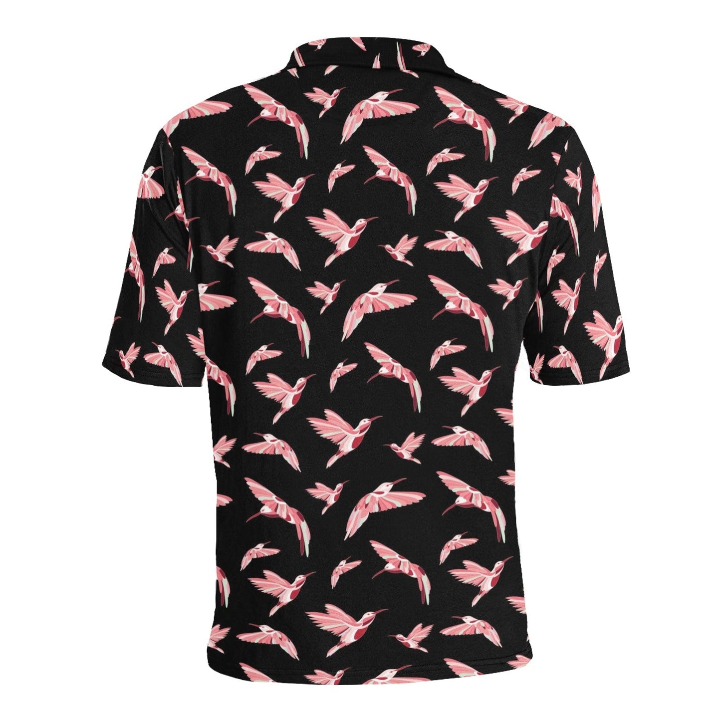 Strawberry Black Men's All Over Print Polo Shirt (Model T55) Men's Polo Shirt (Model T55) e-joyer