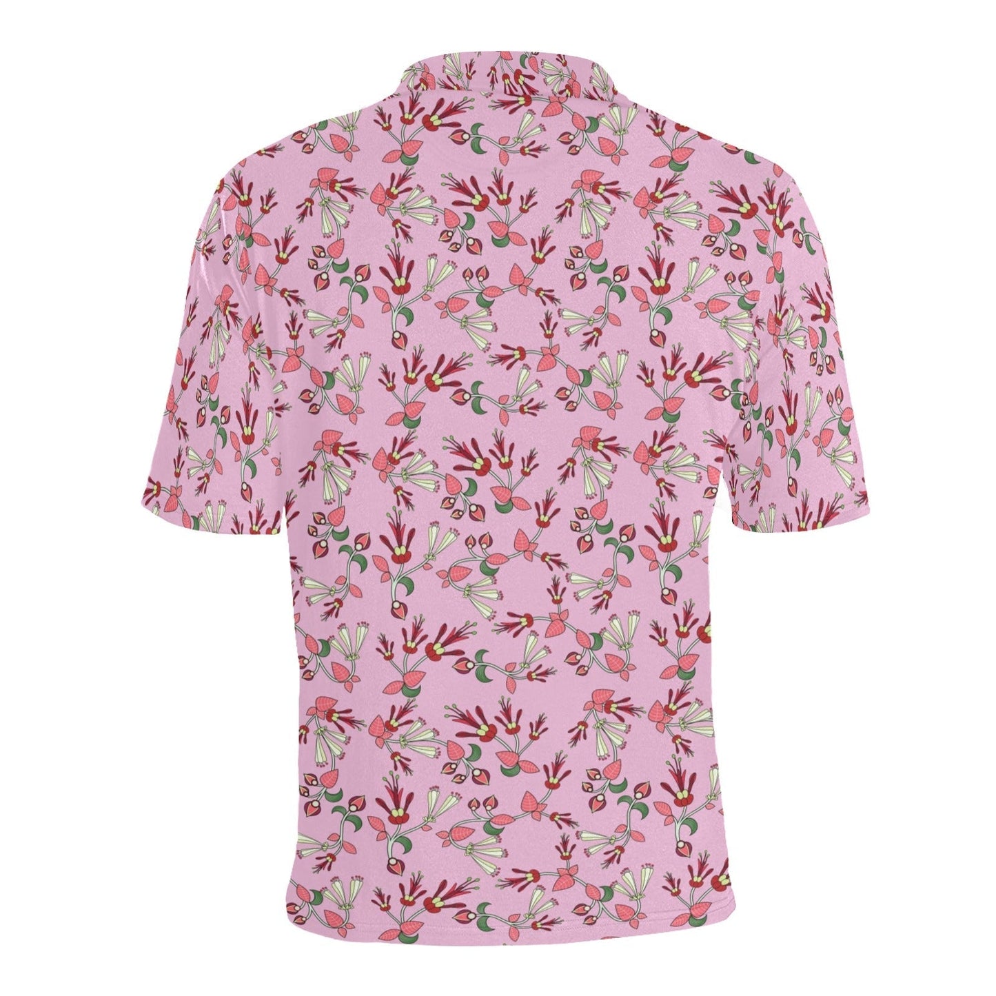 Strawberry Floral Men's All Over Print Polo Shirt (Model T55) Men's Polo Shirt (Model T55) e-joyer