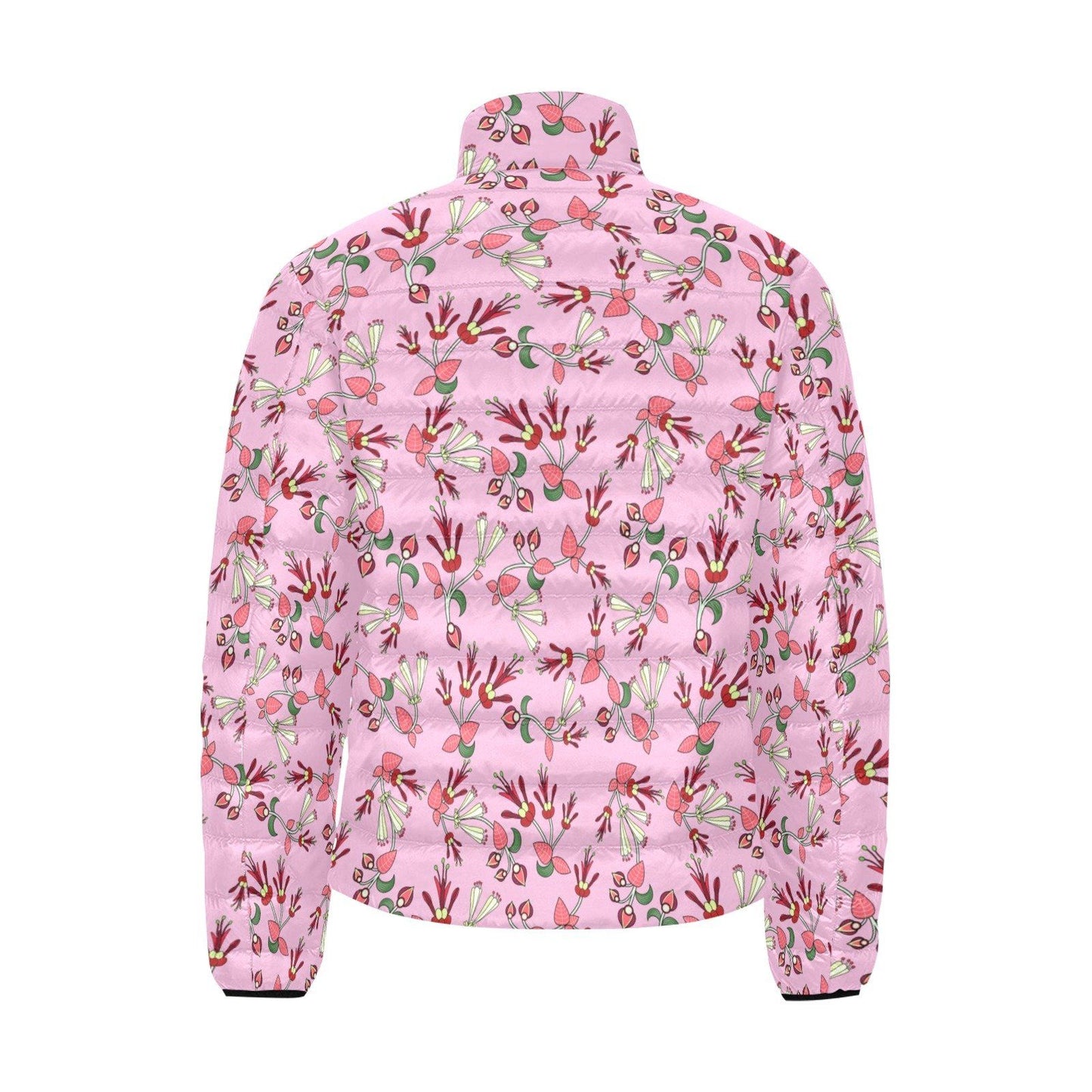 Strawberry Floral Men's Stand Collar Padded Jacket (Model H41) Men's Stand Collar Padded Jacket (H41) e-joyer