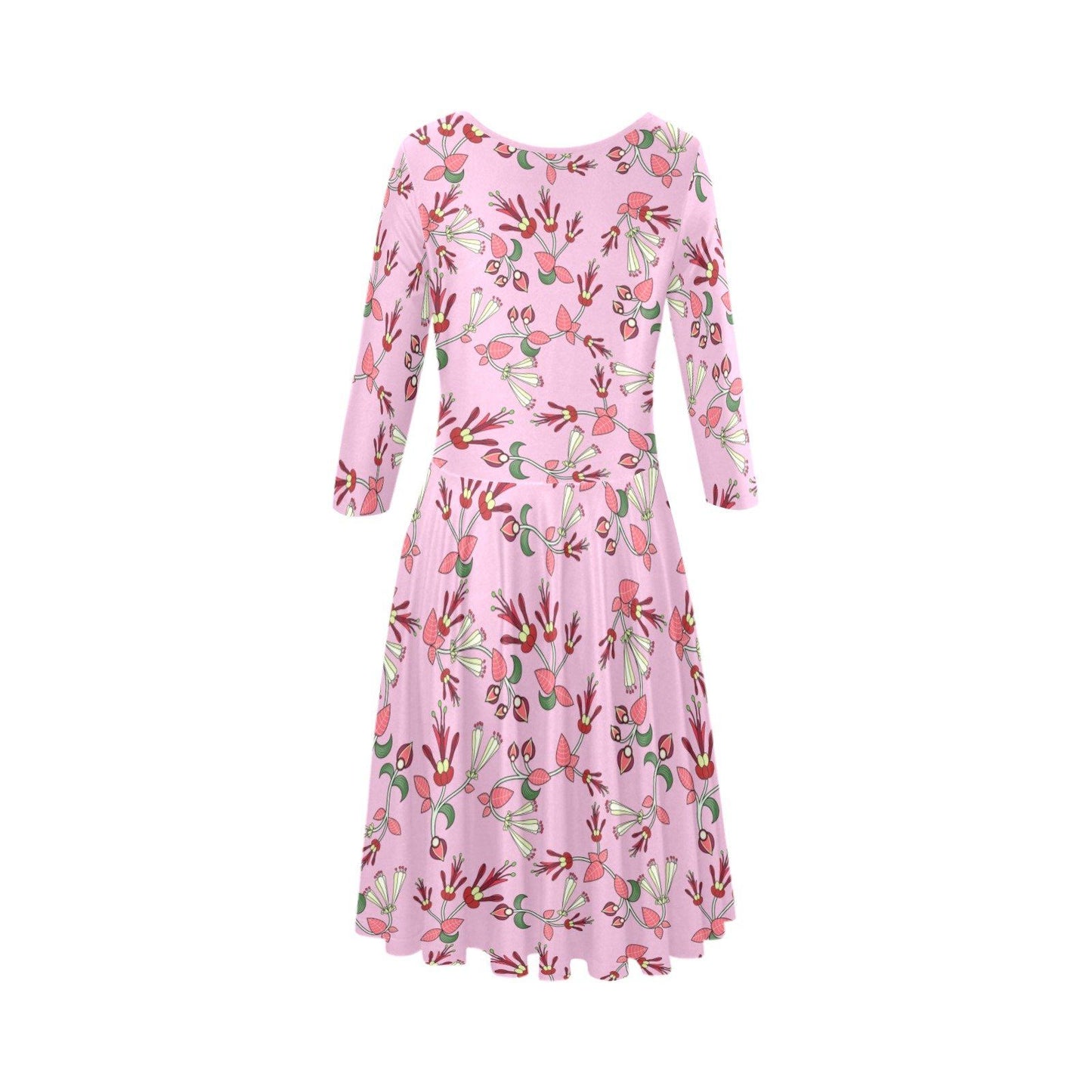 Strawberry Floral Tethys Half-Sleeve Skater Dress(Model D20) Tethys Half-Sleeve Skater Dress (D20) e-joyer