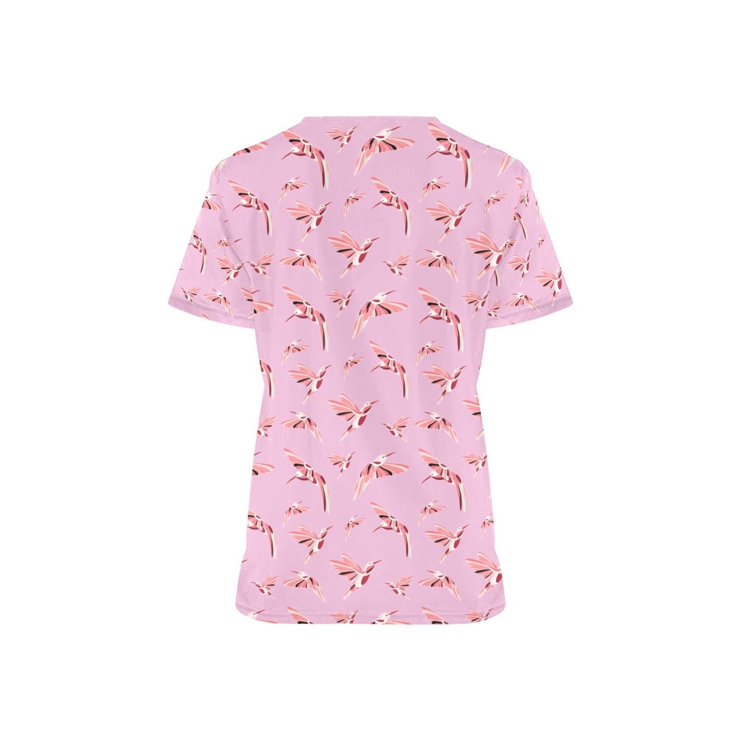 Strawberry Pink All Over Print Scrub Top Scrub Top e-joyer