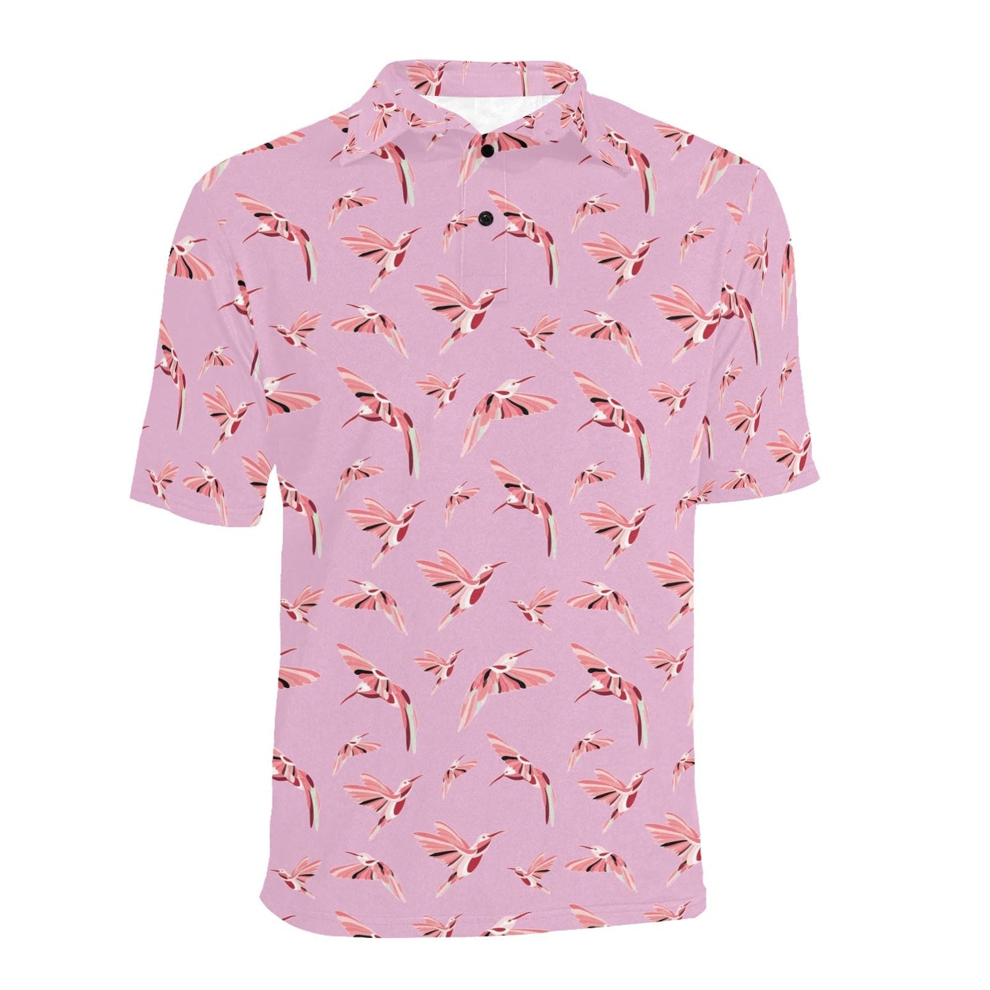 Strawberry Pink Men's All Over Print Polo Shirt (Model T55) Men's Polo Shirt (Model T55) e-joyer