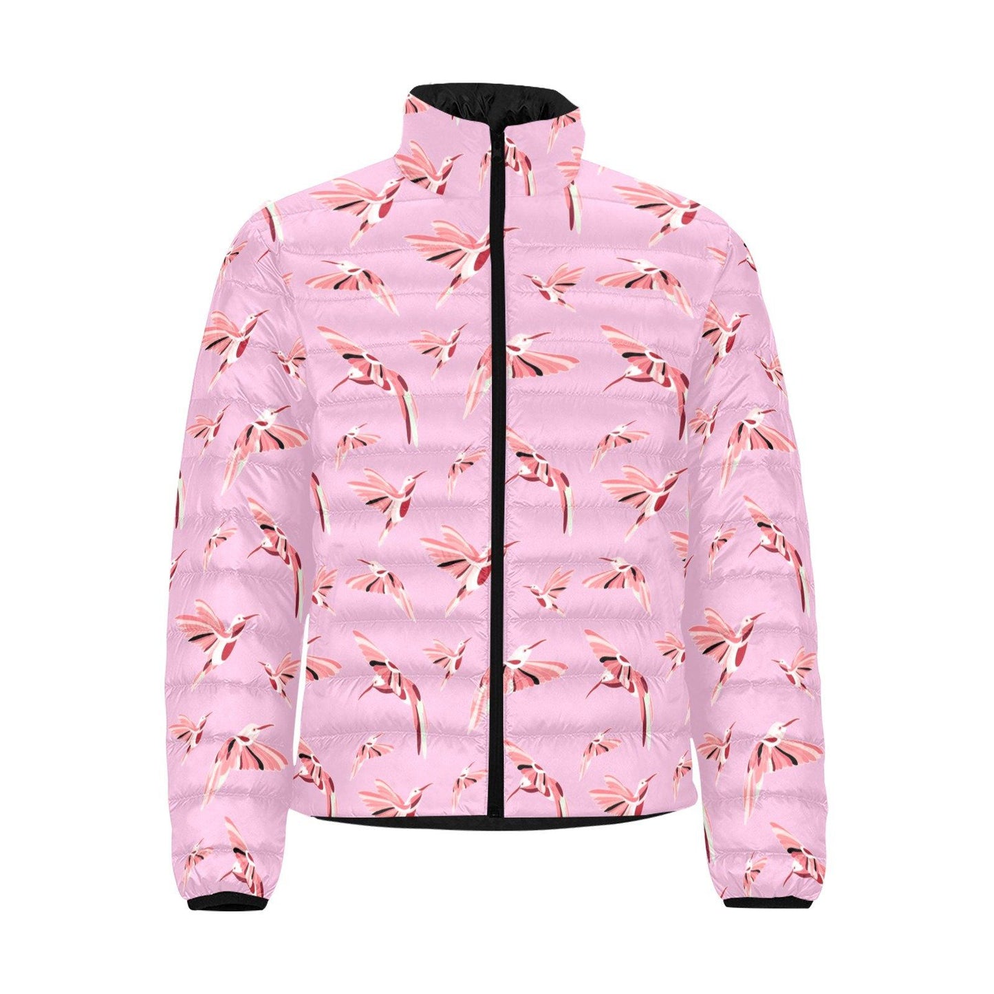 Strawberry Pink Men's Stand Collar Padded Jacket (Model H41) Men's Stand Collar Padded Jacket (H41) e-joyer