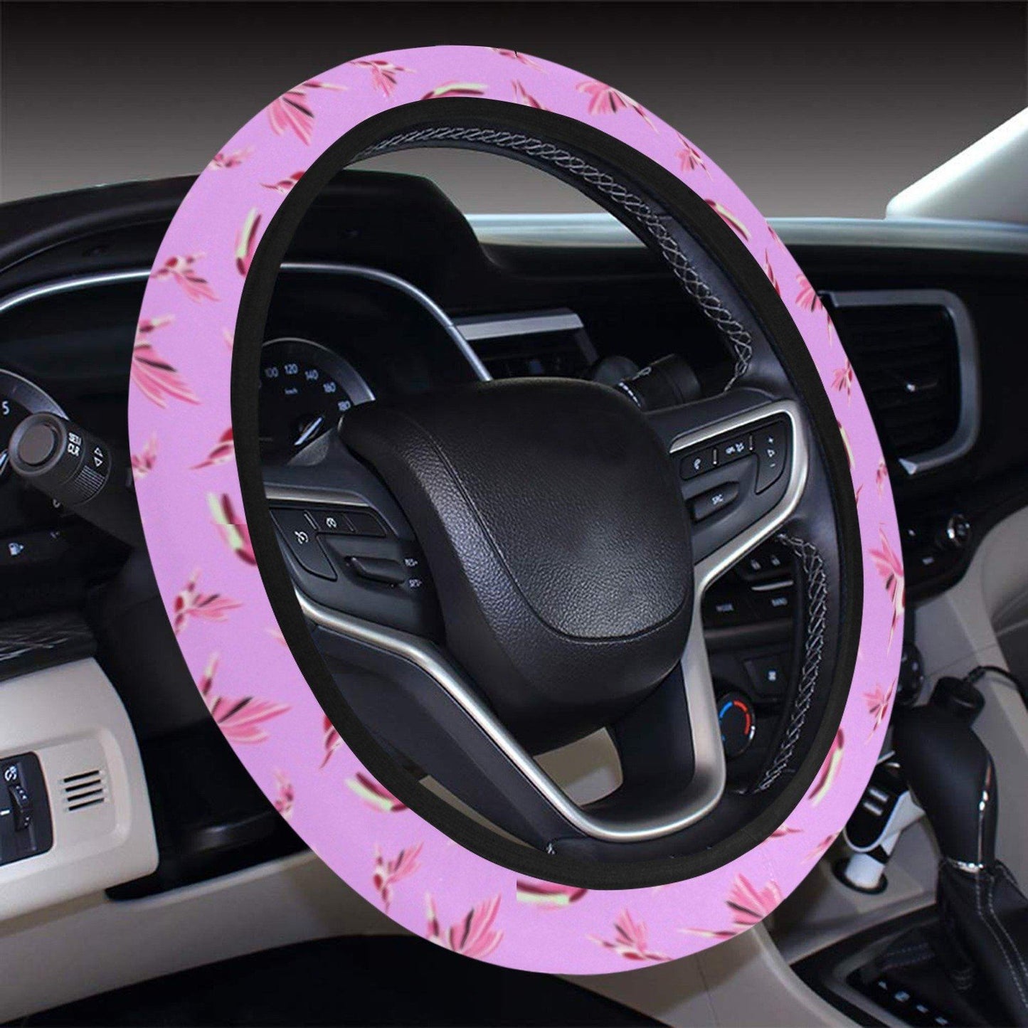 Strawberry Pink Steering Wheel Cover with Elastic Edge Steering Wheel Cover with Elastic Edge e-joyer
