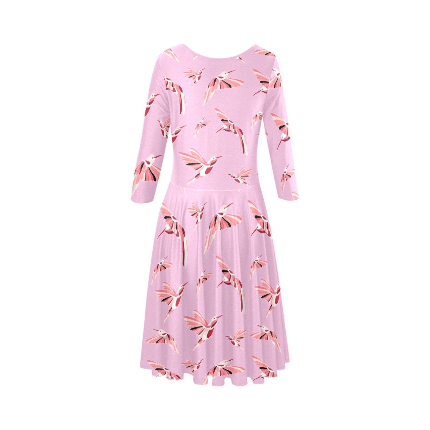 Strawberry Pink Tethys Half-Sleeve Skater Dress(Model D20) Tethys Half-Sleeve Skater Dress (D20) e-joyer