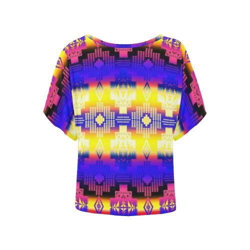 Sundance Sunset Women's Batwing-Sleeved Blouse T shirt (Model T44) Women's Batwing-Sleeved Blouse T shirt (T44) e-joyer