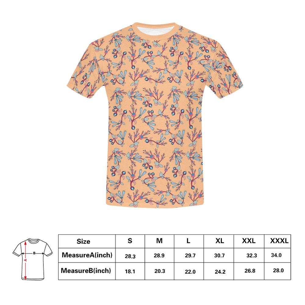 Swift Floral Peach All Over Print T-Shirt for Men (USA Size) (Model T40) All Over Print T-Shirt for Men (T40) e-joyer