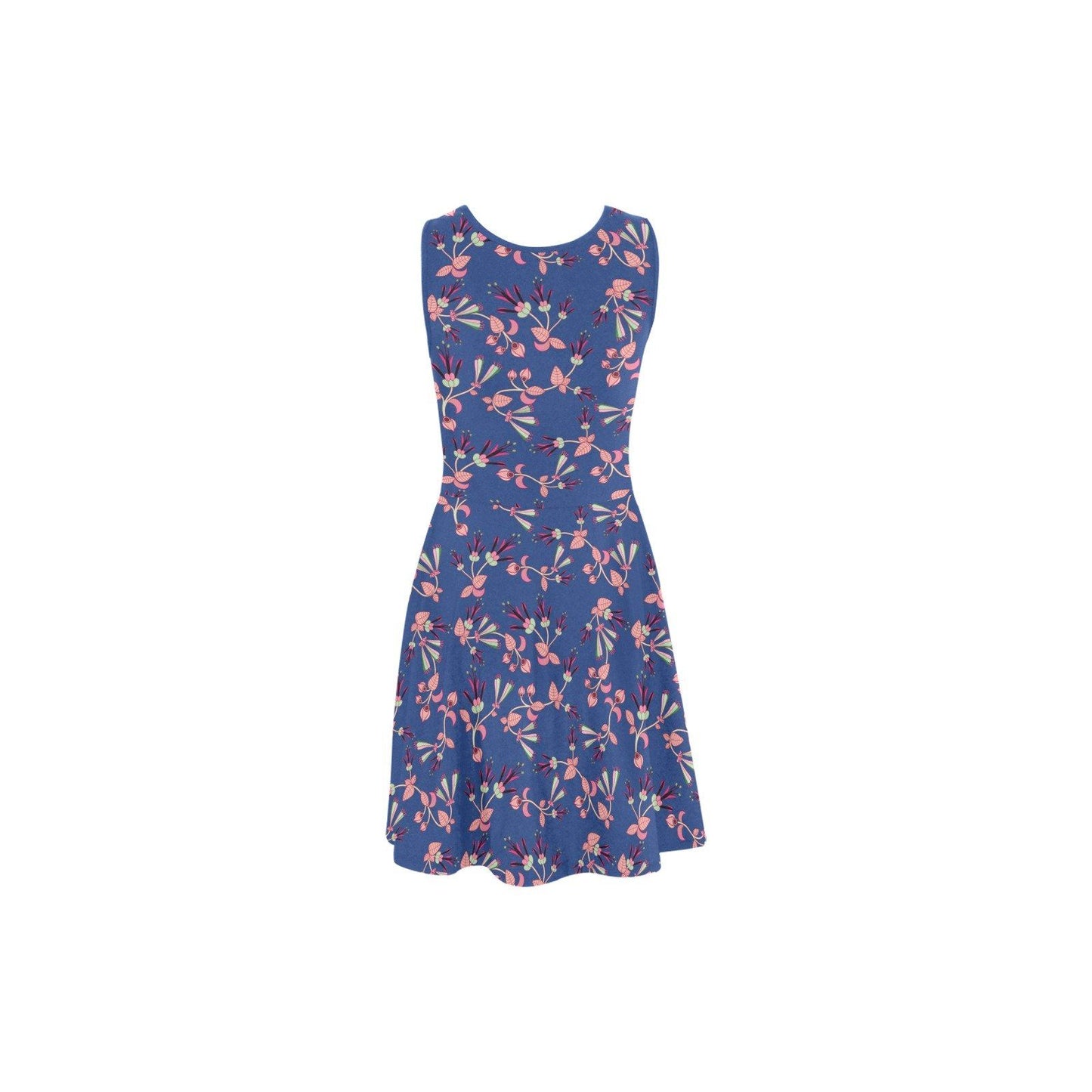 Swift Floral Peach Blue Atalanta Sundress (Model D04) Atalanta Sundress (D04) e-joyer