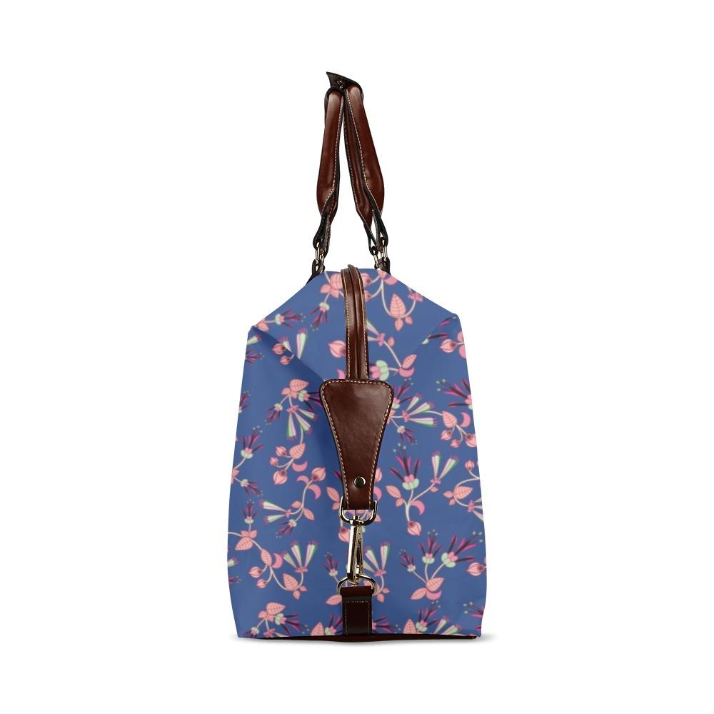 Swift Floral Peach Blue Classic Travel Bag (Model 1643) Remake Classic Travel Bags (1643) e-joyer