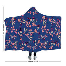 Load image into Gallery viewer, Swift Floral Peach Blue Hooded Blanket blanket 49 Dzine 
