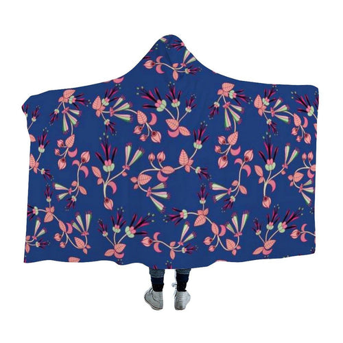 Swift Floral Peach Blue Hooded Blanket blanket 49 Dzine 
