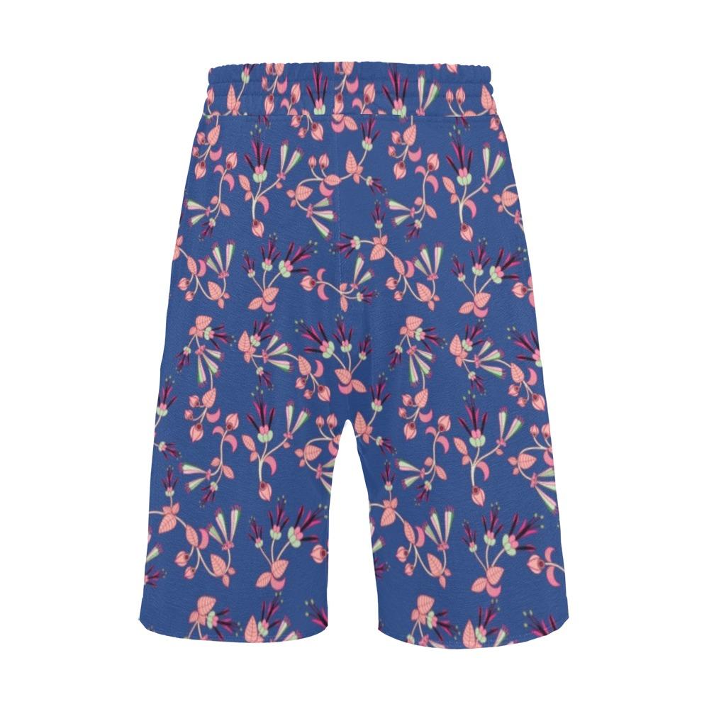 Swift Floral Peach Blue Men's All Over Print Casual Shorts (Model L23) Men's Casual Shorts (L23) e-joyer