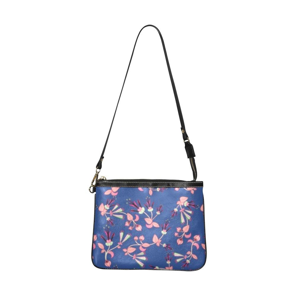 Swift Floral Peach Blue Small Shoulder Bag (Model 1710) Small Shoulder Bag (1710) e-joyer