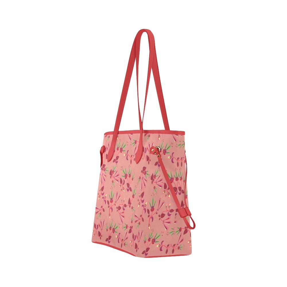 Swift Floral Peach Rouge Remix Clover Canvas Tote Bag (Model 1661) Clover Canvas Tote Bag (1661) e-joyer