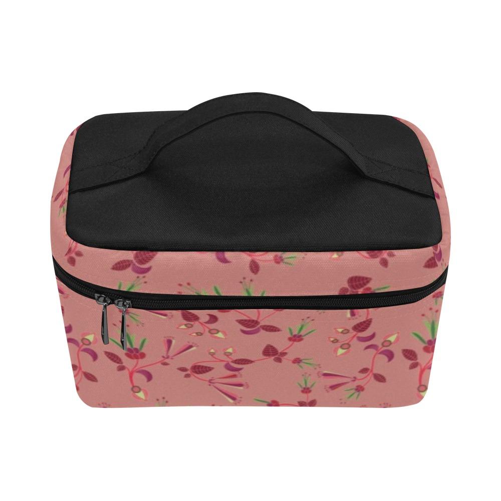 Swift Floral Peach Rouge Remix Cosmetic Bag/Large (Model 1658) bag e-joyer