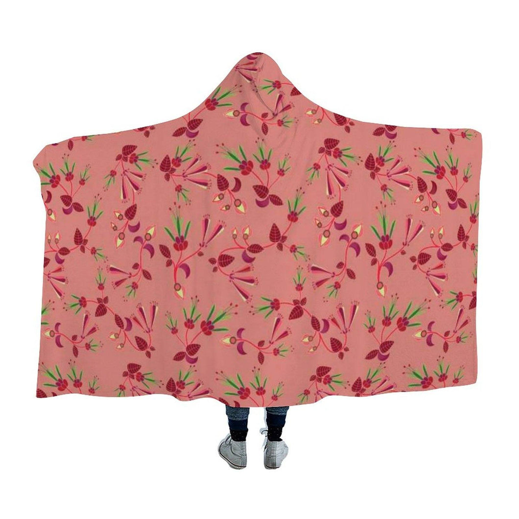 Swift Floral Peach Rouge Remix Hooded Blanket blanket 49 Dzine 